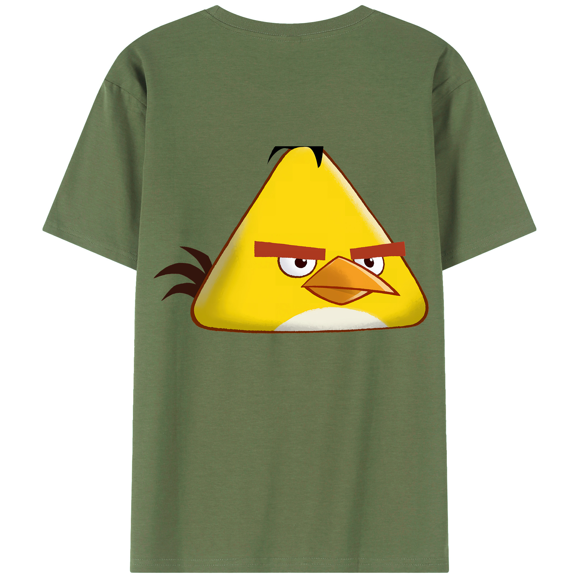 （画像用） Angry Birds アングリーバード 綿100％ メンズ半袖Tシャツ（バックプリント） 通気性